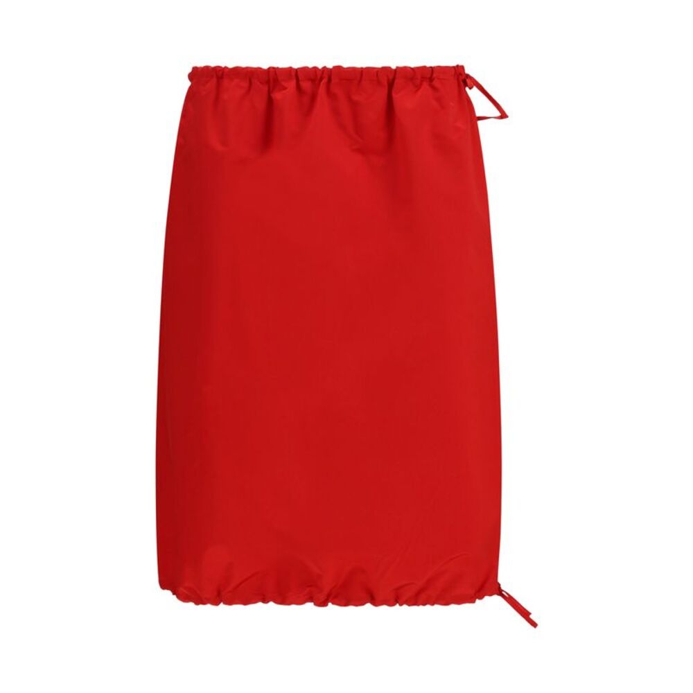 Prada Women Satin Midi Skirt With Drawstring